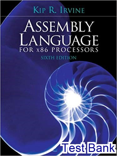 PDF E-book  Assembly Language For X86 Processors 6th Edition Irvine Test Bank - download pdf